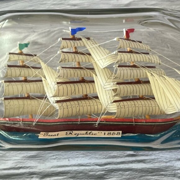 Vintage "Great Republic 1853" Ship In Bottle Handmade In England - Picture 2 of 13
